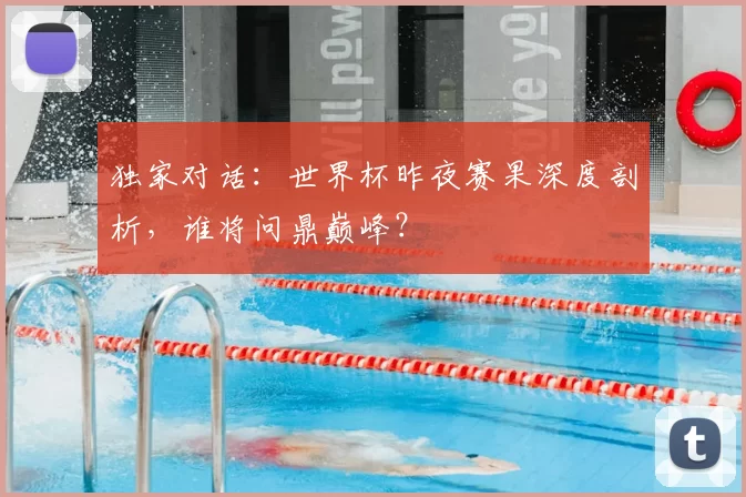 独家对话:世界杯昨夜赛果深度剖析,谁将问鼎巅峰?